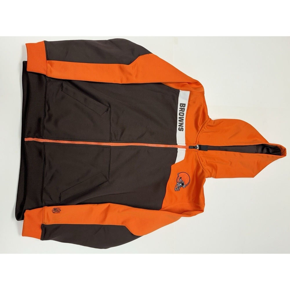 Cleveland Browns Childs Zip Up Hoodie Brown/Orange Youth ‎ (14-16)